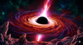 Sci-Fi Black Hole & Accretion Disk Art | Epic Cosmic Jet Desktop Wallpaper (Digital Download)