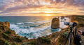 Ocean Sunset Landscape Photography Wallpaper | Professional Camera Gear Backdrop (Digital Download)
